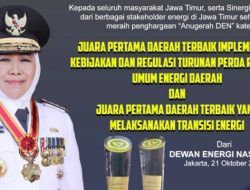 Terima 2 Penghargaan Dewan Energi Nasional, Khofifah: Komitmen Wujudkan Net Zero Emission