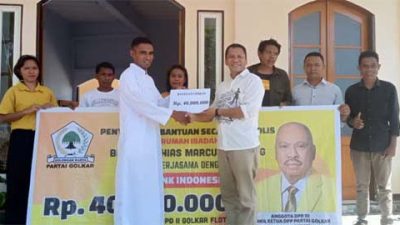 Melchias Mekeng Rajin Bantu Bangun Rumah Ibadah, Partai Golkar Makin Dicintai Masyarakat Flores Timur