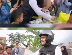 Serunya Wabup Bandung Sahrul Gunawan Ngabuburit Naik Vespa Kuning Sambil Bagi Takjil