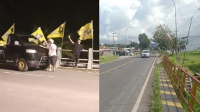 Parah! Bendera Partai Golkar Dirusak dan Dicopoti Paksa di Lampung Selatan