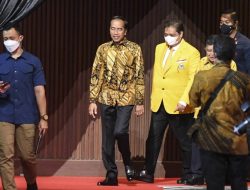 Jokowi Sindir Latar Kuning Menko Airlangga di Acara Sewindu PSN: Ketua Umum Partai Golkar!