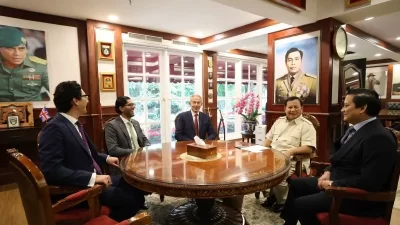 Bertemu di Kemhan, Prabowo dan Tony Blair Bahas Strategi Wujudkan Indonesia Maju