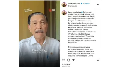 Menko Luhut di HUT Ke-79 Kemerdekaan RI: Mari Bangun Bangsa Dengan Bergandeng Tangan