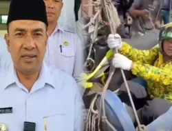 Wabup Aceh Tengah Muchsin Hasan Tak Surut Bantu Korban Banjir Meski Nyaris Jatuh ke Sungai