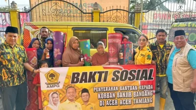 Sayap Pemuda Partai Golkar Bantu Korban Bencana Aceh, Air Bersih Hingga Sembako