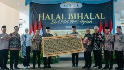 Aburizal Bakrie Bersama Zulhas dan Dasco Hadiri Halal Bihalal Persaudaraan Lampung Perantauan di Mahan Agung